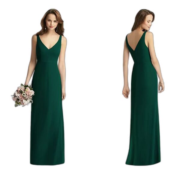 Thread Sleeveless V-Back Long Trumpet Gown in Hunter Green - Size 10 - Picture 2 of 5